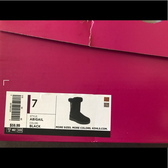 Black warm boots with faux-fur. New in Box. Size 7 - Picture 9 of 10